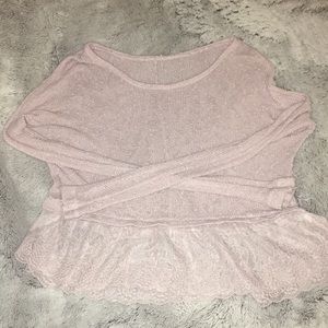 Baby pink overlay sweater